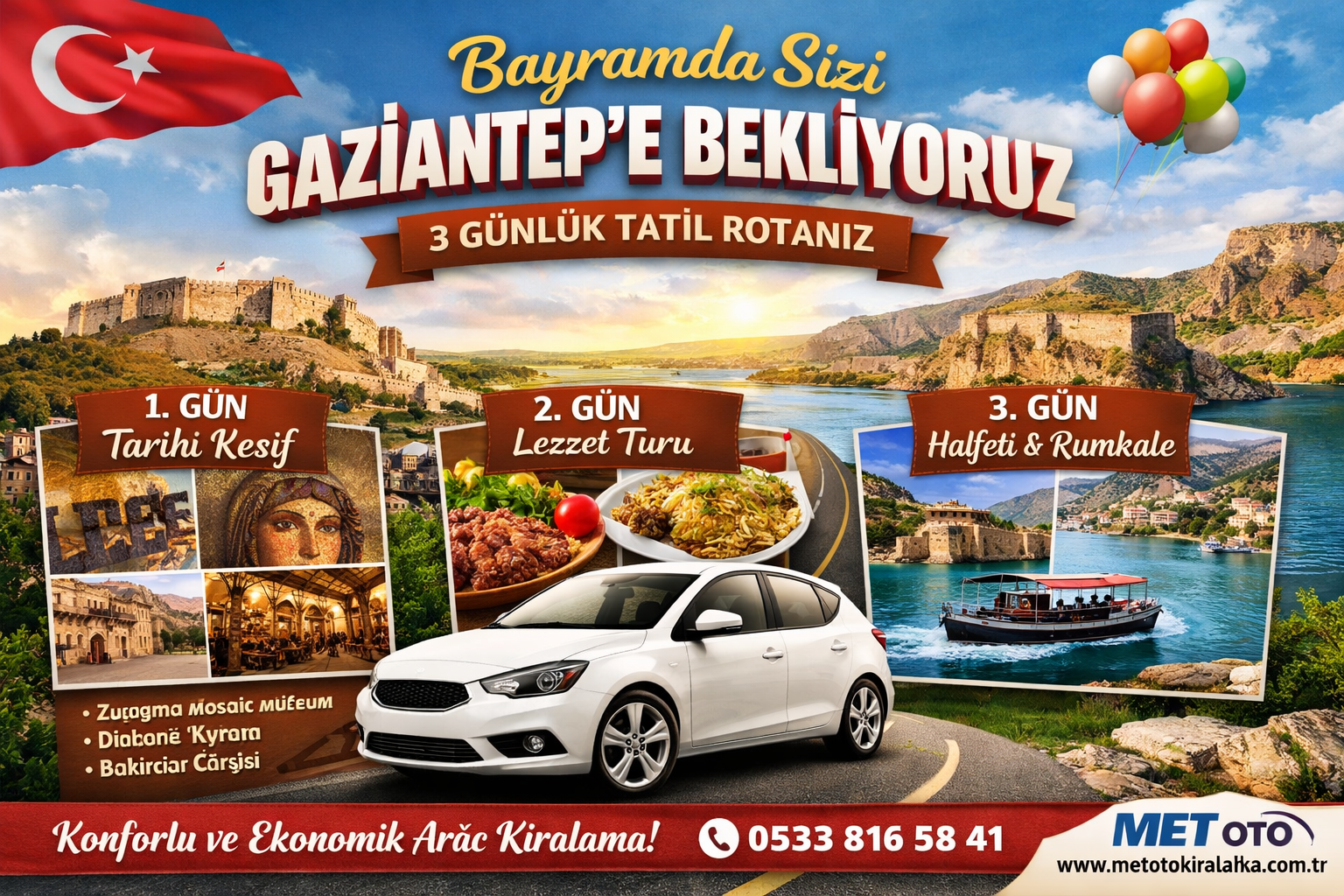 Bayramda Sizi Gaziantep e Bekliyoruz 3 Günlük Tatil Rotanız